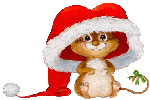 Mouse in Santa Hat